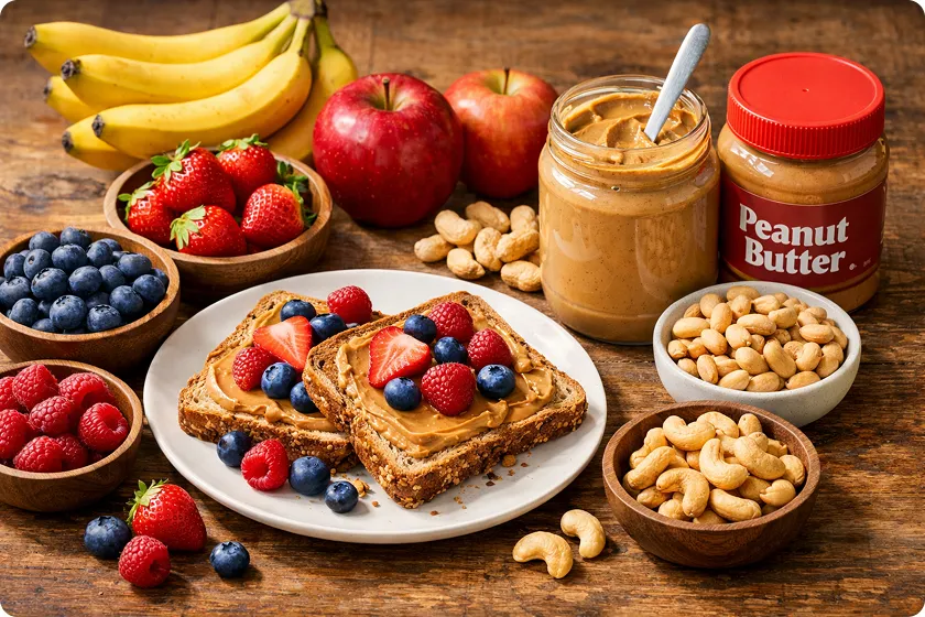 Peanut butter, fruits, and bread can be problematic for digestion and constipation.