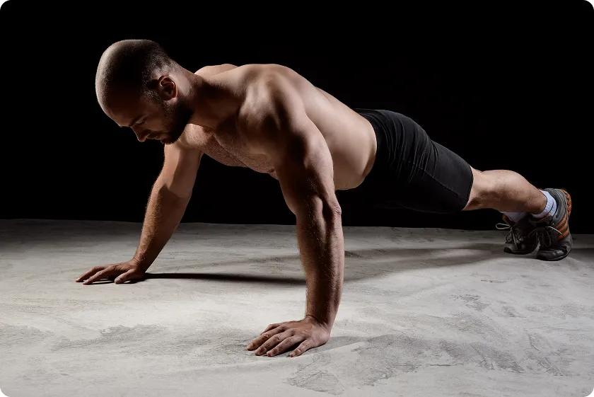Upper body workout for men showing dumbbell press variations for chest
