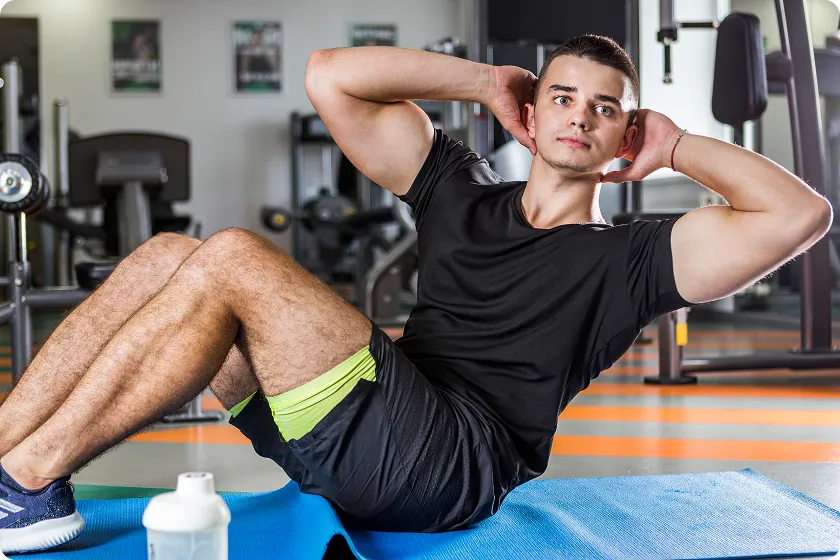 Upper body workout for men showing dumbbell press variations for chest